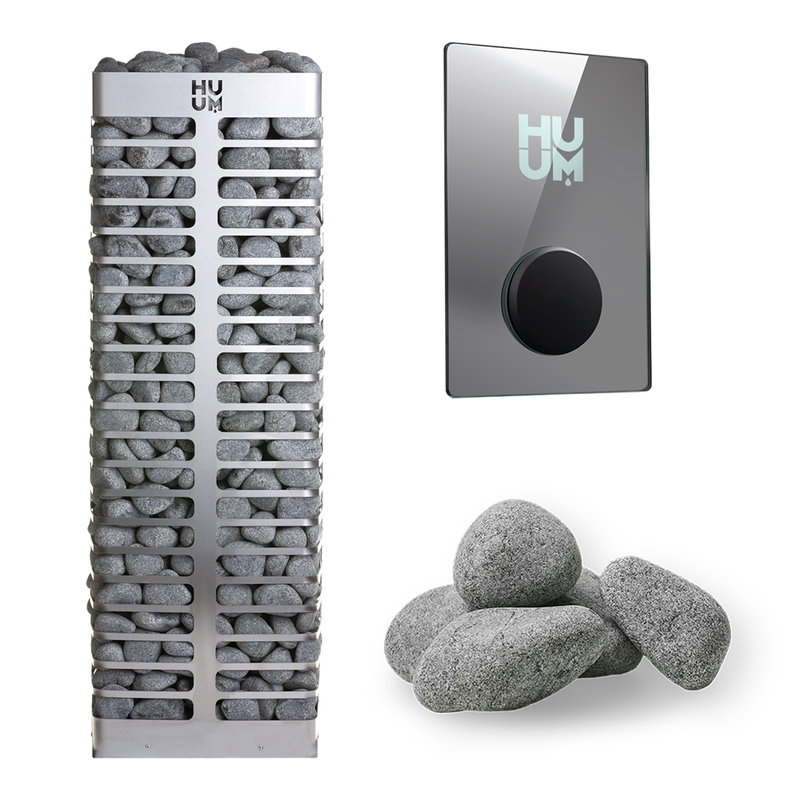 HUUM Steel 11 Sauna Heater Package (10.5kW Electric Heater + Control Unit + Stones)