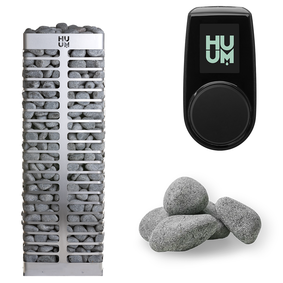 HUUM Steel 11 Sauna Heater Package (10.5kW Electric Heater + Control Unit + Stones)