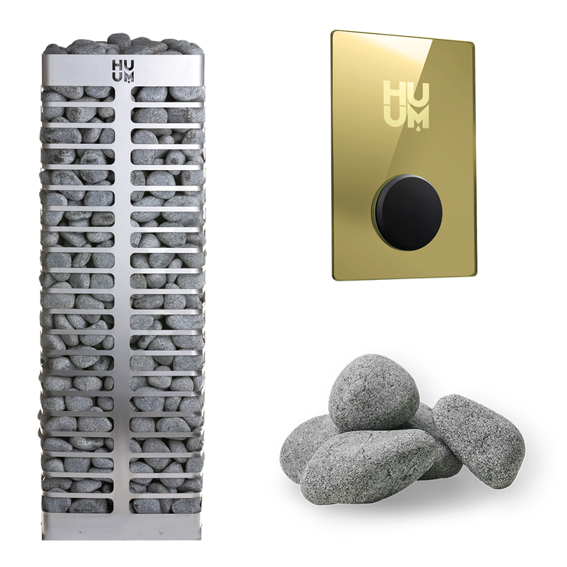 HUUM Steel 6 Sauna Heater Package (6.0kW Electric Heater + Control Unit + Stones)