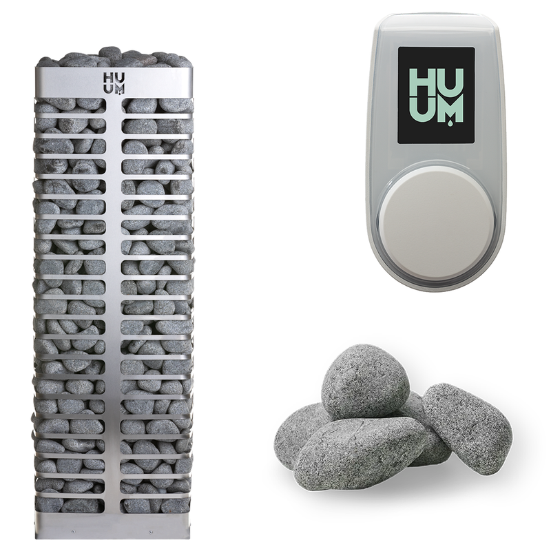 HUUM Steel 6 Sauna Heater Package (6.0kW Electric Heater + Control Unit + Stones)