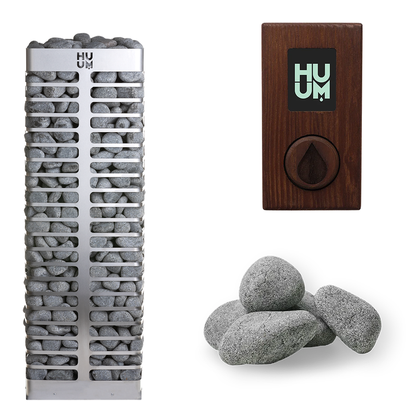 HUUM Steel 11 Sauna Heater Package (10.5kW Electric Heater + Control Unit + Stones)