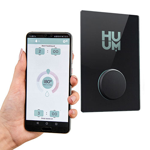 HUUM UKU Wi-Fi Sauna Control Unit (Glass) - Digital On/Off, Time & Temperature Control