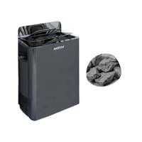 Harvia The Wall Series SW80 Sauna Heater Package (8.0kW Black Heater w/ Built-In Controls + Stones)