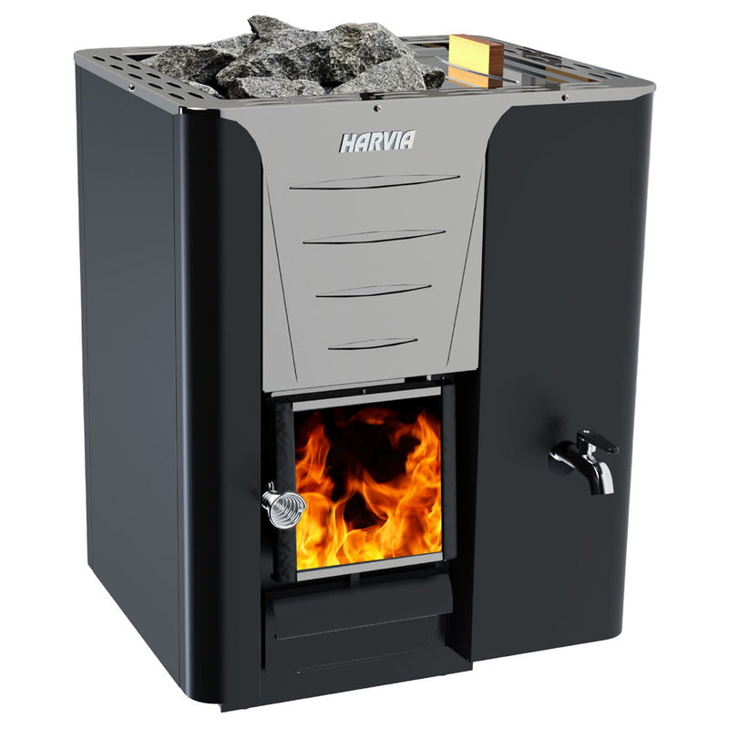 Harvia Pro Series 24.1kW Sauna Wood Stove With Water Tank (WKPR20RSM)