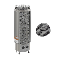 Harvia Cilindro PC80 Sauna Heater Package (8.0kW Stainless Steel Heater w/ Built-In Controls + Stones)