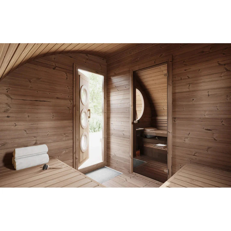 SaunaLife Garden Series G11 Outdoor Sauna for 8 People (With Front Porch)