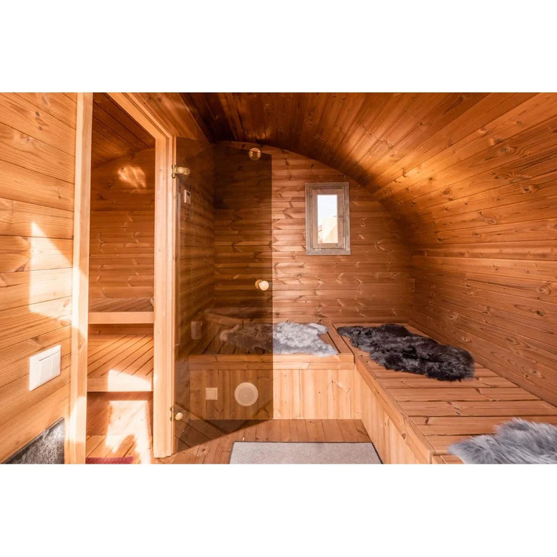SaunaLife Garden Series G11 Outdoor Sauna for 8 People (With Front Porch)