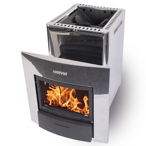 Harvia 20 DUO Pro Series Wood-Burning Sauna Stove & Fireplace (24.1kW)