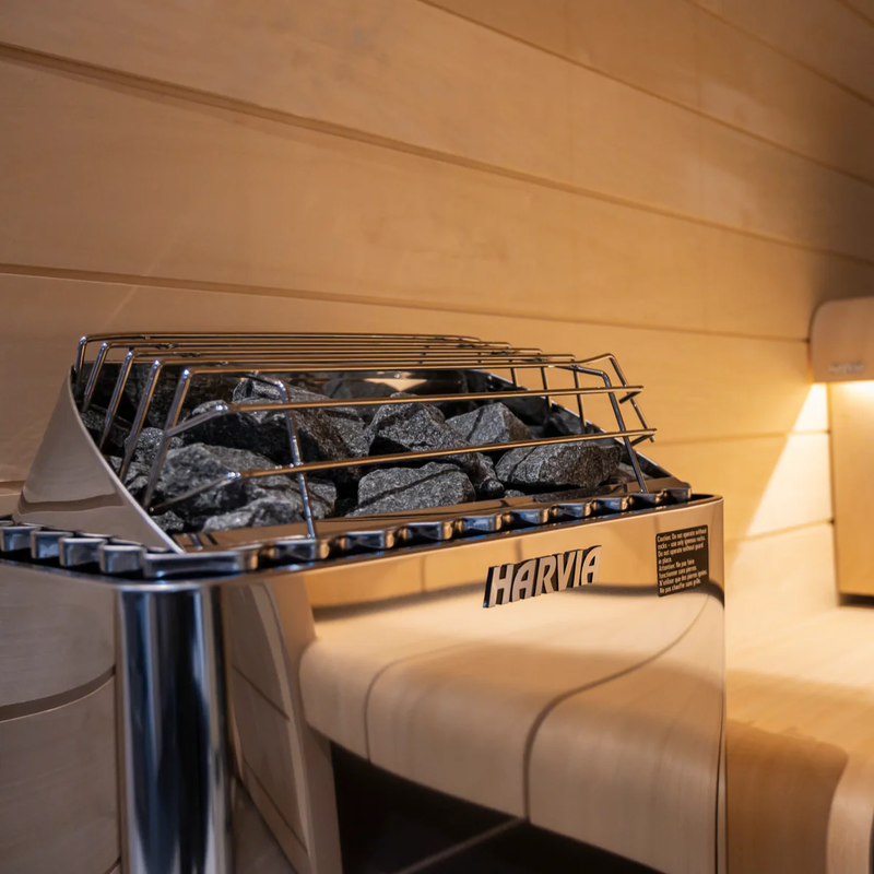 Harvia KIP45W Sauna Heater Package (4.5kW Stainless Steel 208V Heater + Control Unit + Stones)