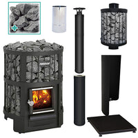 Harvia Legend 150 Sauna Stove Deluxe Package w/ Water Heater - Black (16kW Wood Stove + 8 Accessories)