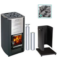 Harvia M3 Sauna Stove Package - Stainless (16.5kW Wood-Burning Stove + 6 Accessories)