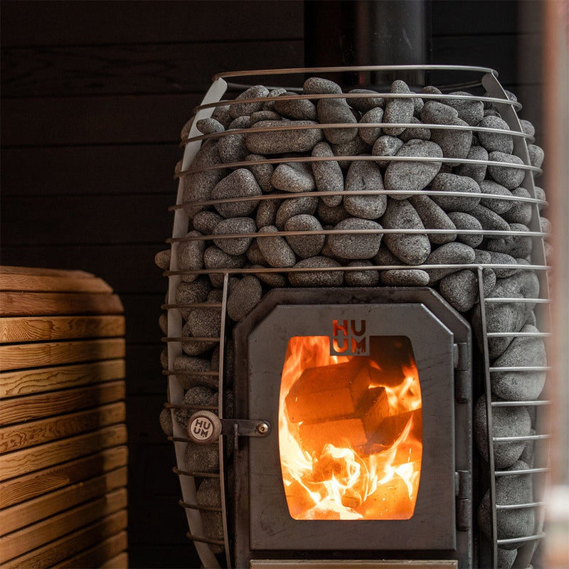 HUUM Hive Wood 17 LS Sauna Stove Package (17.0kW Wood Stove + Firebox Extension + Stones)