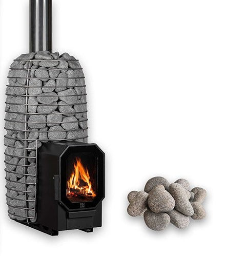 HUUM Hive Flow Mini LS Sauna Stove Package (8.5kW Wood-Burning Stove + Firebox Extension + Stones)