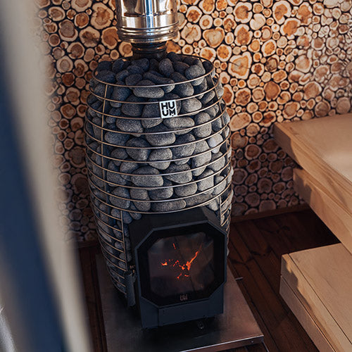 HUUM Hive Flow Sauna Stove Package (9.8kW Wood-Burning Stove + Stones)