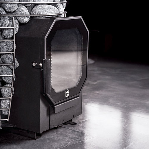 HUUM Hive Flow Sauna Stove Package (9.8kW Wood-Burning Stove + Stones)