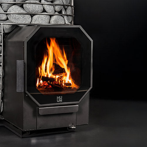 HUUM Hive Flow LS Wood-Burning Sauna Stove w/ Firebox Extension (9.8kW)