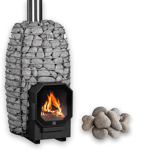 HUUM Hive Flow Sauna Stove Package (9.8kW Wood-Burning Stove + Stones)