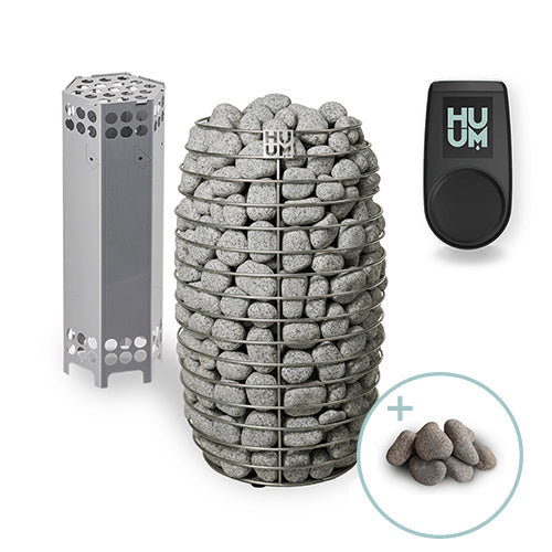 HUUM Hive Mini 6 Sauna Heater Package (6.0kW Heater + Control Unit + Stones)