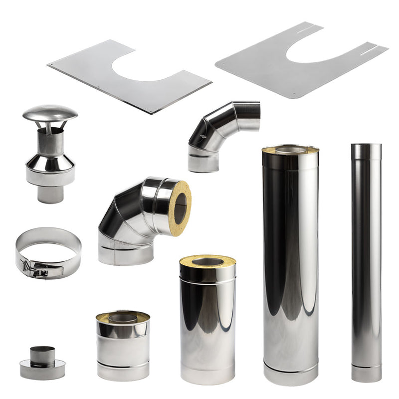 Sauna Wood Stove Chimney Set, Thru-Wall
