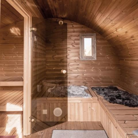 SaunaLife Garden Series G11 Outdoor Sauna for 8 People (With Front Porch)