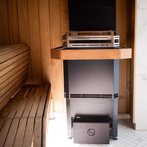 Saunum Air L 15 Sauna Heater Package (15.2kW Black Heater + AirIQ Wi-Fi Control Unit + Stones)