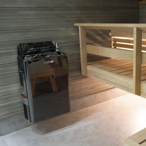 Harvia The Wall Series SW80 Sauna Heater w/ Built-In Controls (8.0kW - 240V - Black Stainless Steel)