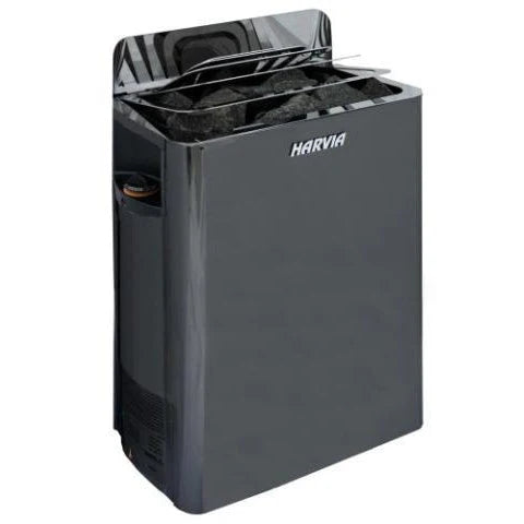 Harvia The Wall Series SW60 Sauna Heater Package (6.0kW Black Heater w/ Built-In Controls + Stones)
